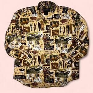 Eddie bauer western horse print shirt